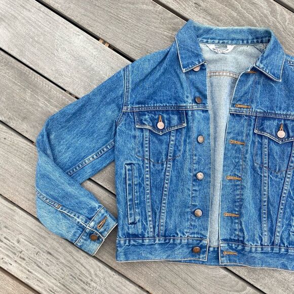70s Vtg Perfect Denim Jean Jacket XS Small Womens - Picture 2 of 4